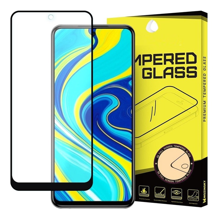 Üvegfólia Huawei P40 Lite 5G-hez, 5D Full Glue Glass, Fekete