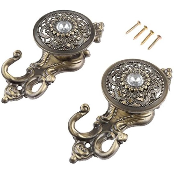 Set 2 Agrafe Perdele Metalice Bronzo 16x6.1cm