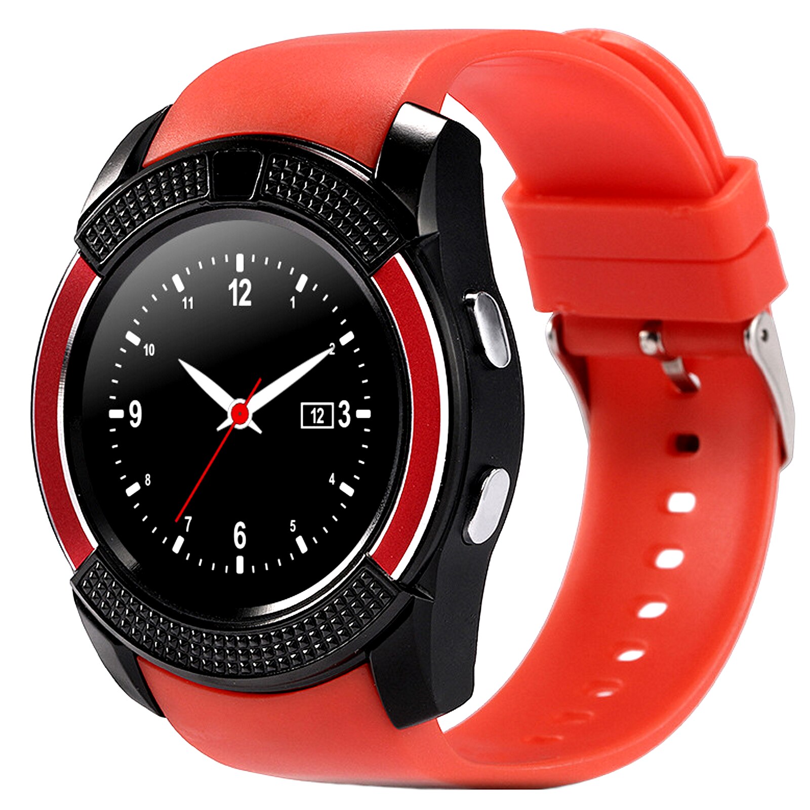 Ceas Smartwatch Chrono 8S 2018 , Conectivitate prin Bluetooth 4.0 , Camera foto , Functie Telefon , Ecran Lcd Capacitiv , Functie Anti Pierdere , Notificari Facebook , Whatsapp , Sedentary remind, Rosu