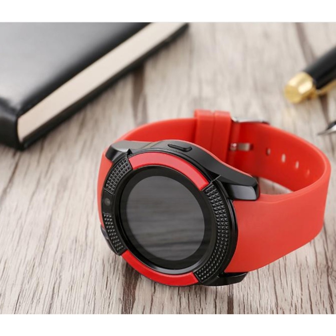 Ceas Smartwatch Vintage 08S 2017, Conectivitate prin Bluetooth 4.0 , Camera foto , Functie Telefon , Ecran Lcd Capacitiv , Anti Pierdere, Notificari Facebook , Whatsapp , Sedentary remind , Rosu