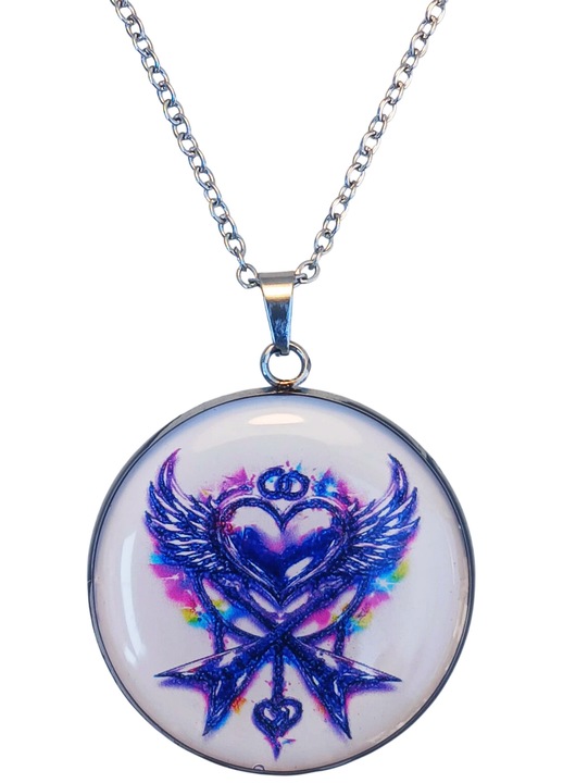 Colier Heart of Rock, in cutie cadou, design metalic, bijuterie femei CLHR