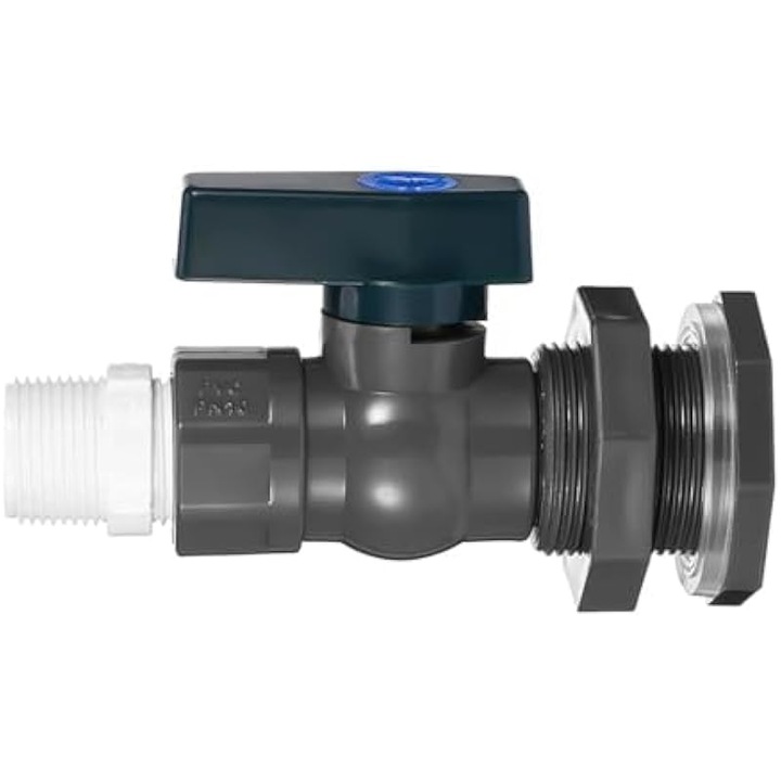 Robinet PVC 3/4 inch pentru butoi ploaie, reglabil, adaptor furtun, 4 mm silicon