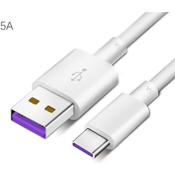 Eredeti USB-C Kábel Huawei-hez Gyors Töltéssel AP71 5A 1m, Fehér (Bulk)
