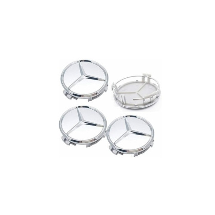 4 db keréktárcsa középső kupak készlet, kompatibilis MERCEDES, 75mm átmérő, SZÜRKE