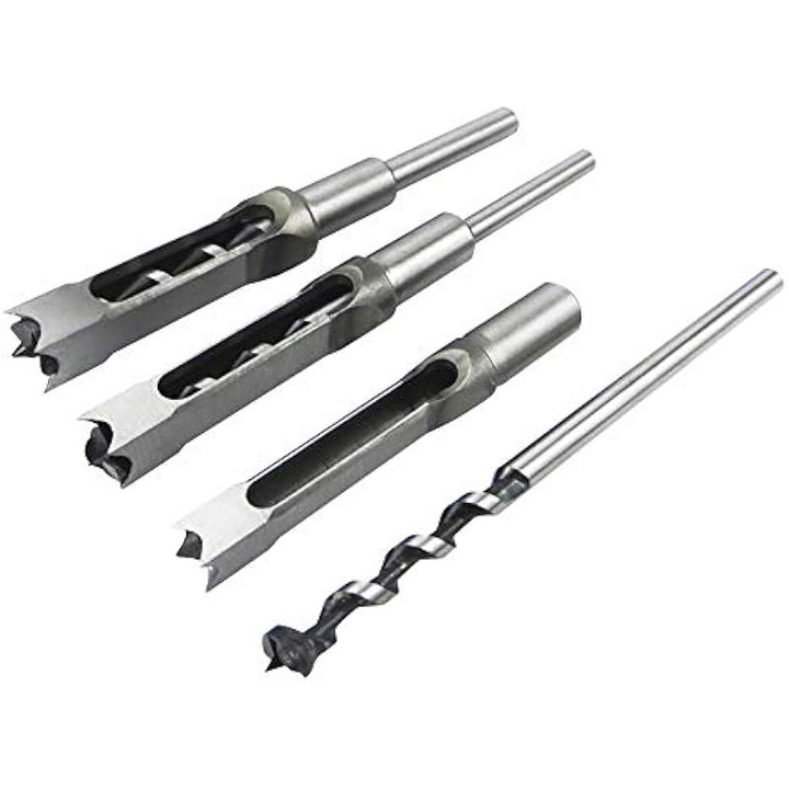 Set 4 burghie patrate pentru lemn, otel rapid, 12.7x6.4x9.5x7.9mm