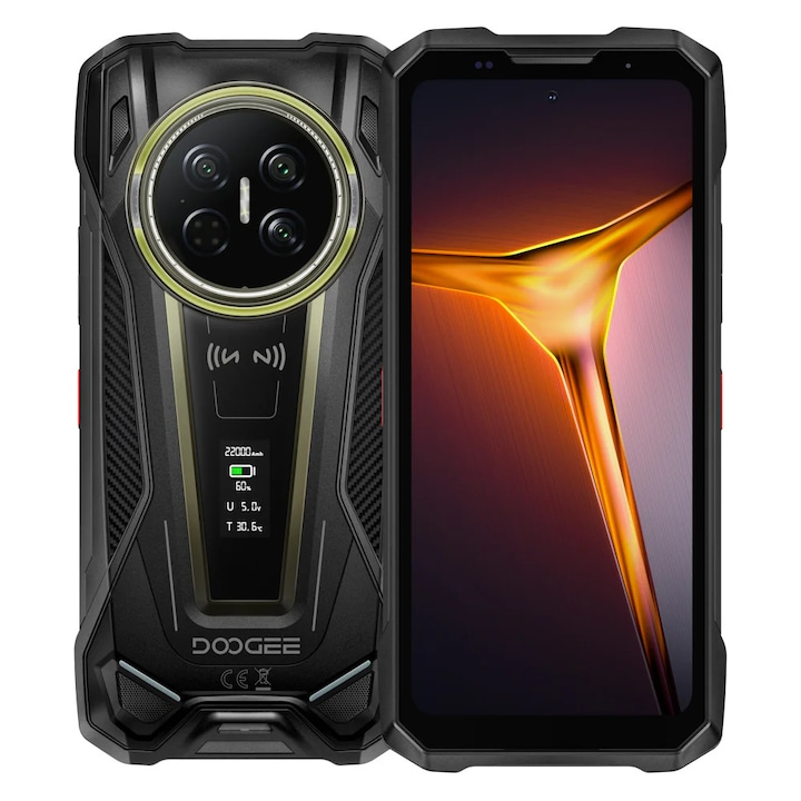 Телефон Мобилен DOOGEE V Max 2 Pro, Черен, 48GB RAM, 1TB, 22000mAh, 120W Бързо зареждане