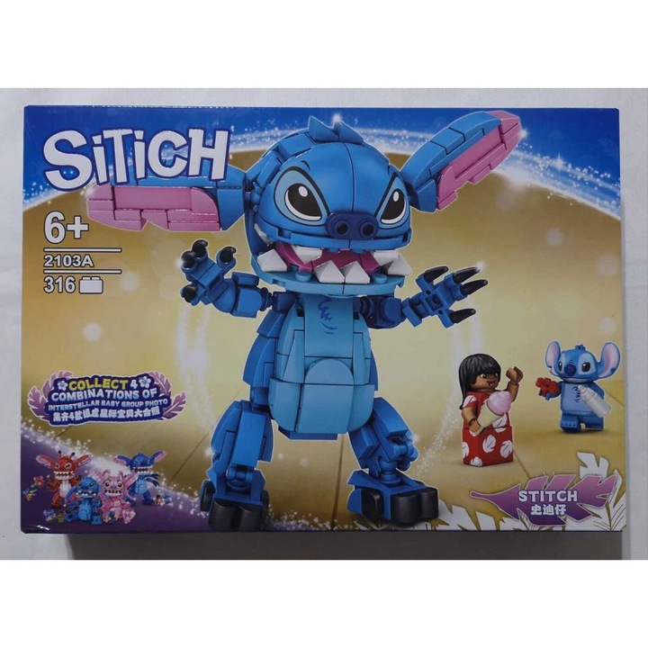 Set constructie figura albastra, 316 piese, model 2103A, 6+
