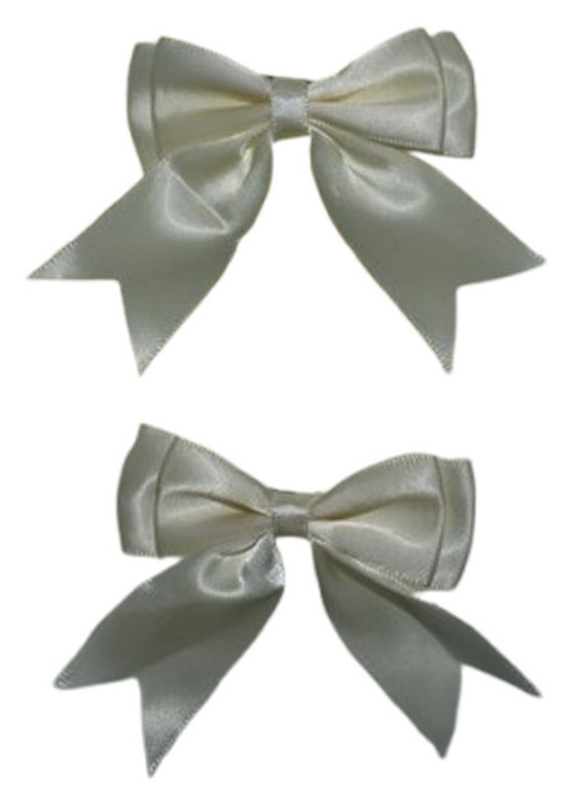 2 db szatén hajcsat, 6 cm, lányoknak, Mini Junior SFCR2605, Krém