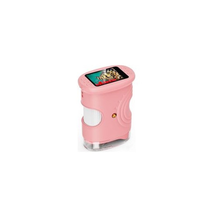 Microscop digital de buzunar, ecran 2.0", 8 LED, pentru copii, negru