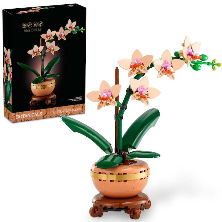 Botanicals Мини Орхидея - Комплект Изкуствени Цветя за Възрастни - Стайно Растение с Саксия в Стил Теракота - DIY Идея за Подарък за Декорация на Дома, 274 ЧАСТИ