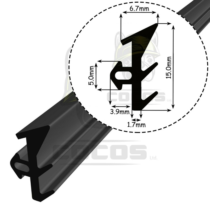 KYCT EPDM fekete ablaktömítő szalag 50m