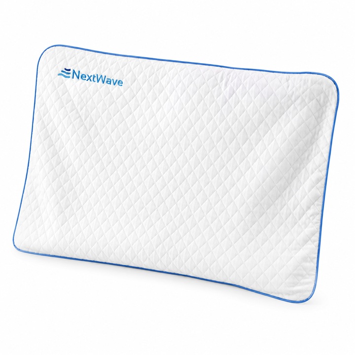 Párnahuzat NextWave® Ortopéd Párnához, Levehető Mosható Huzat, Kompatibilis 60x40 cm, Memóriahabos és Szellőző Gél Párnákhoz, 2 Hőzóna, Higiénikus Védelem, Légáteresztő Anyag, Fehér