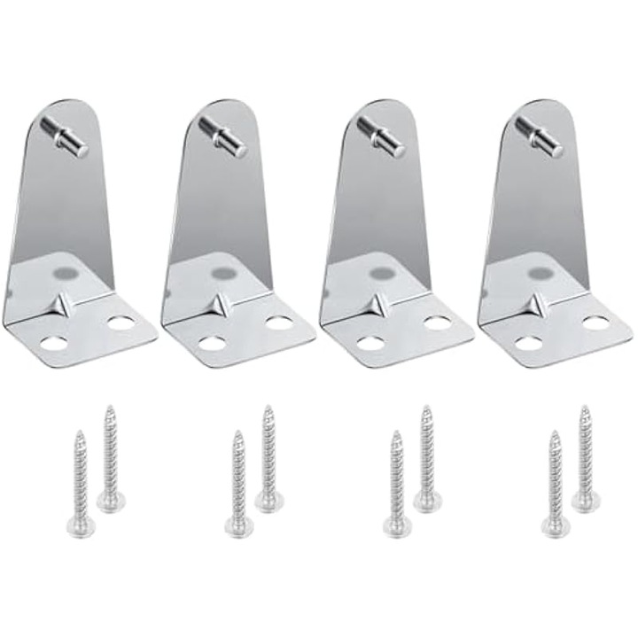 Set 4 suporturi metalice universale pentru jaluzele orizontale argintii 1.75 inch