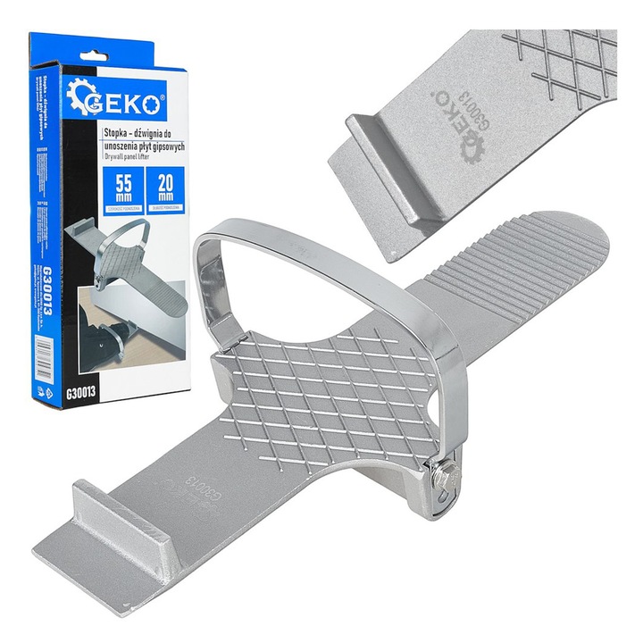 Dispozitiv multifunctional pentru ridicare si sustinere usi, geamuri, mobilier din lemn si placi gips-carton rigips, GEKO, cu pedala, 300 mm