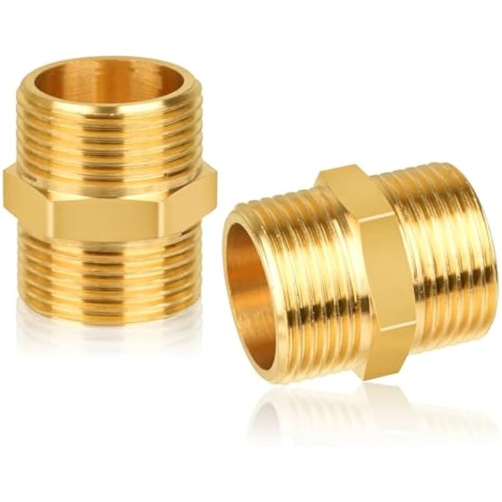 2 db hatszögletű sárgaréz csatlakozó készlet 3/4 hüvelyk 25mm