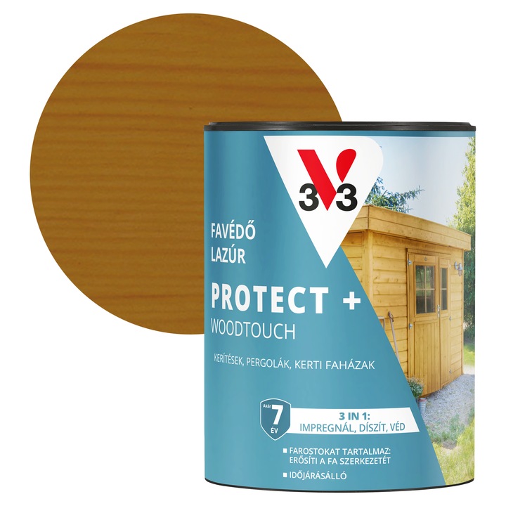V33 Protect + Woodtouch vízbázisú impregnáló falazúr 0, 7L, Arany tölgy
