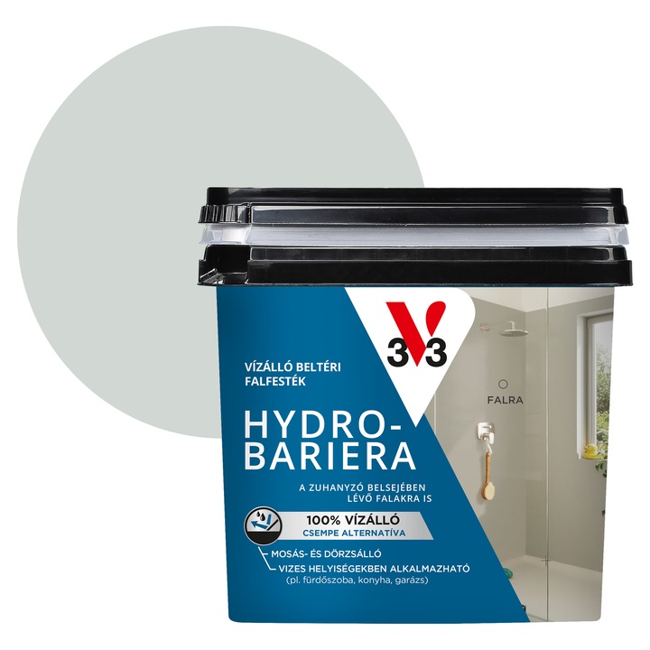 V33 Hydro-Bariera vízálló beltéri falfesték 0, 75L, Hegyi kristály