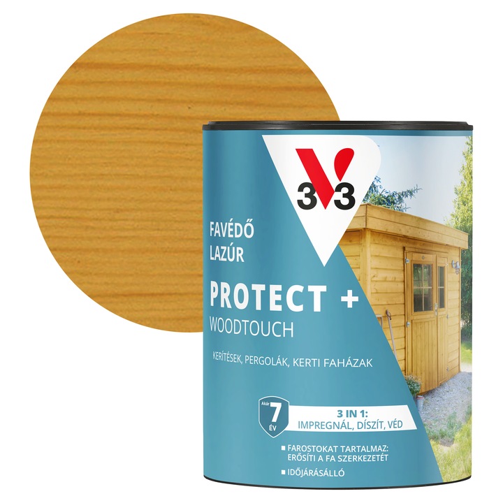 V33 Protect + Woodtouch vízbázisú impregnáló falazúr 0, 7L, Skandináv fenyő