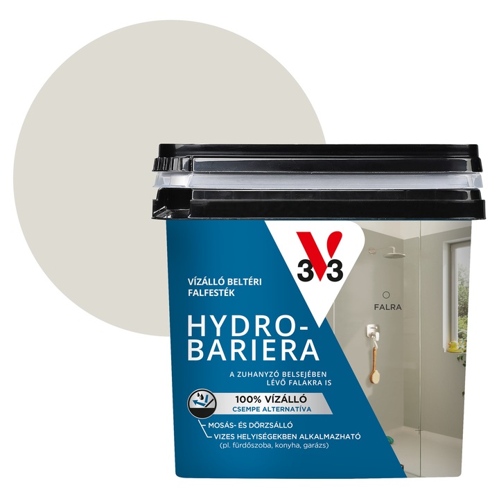V33 Hydro-Bariera vízálló beltéri falfesték 0, 75L, Len