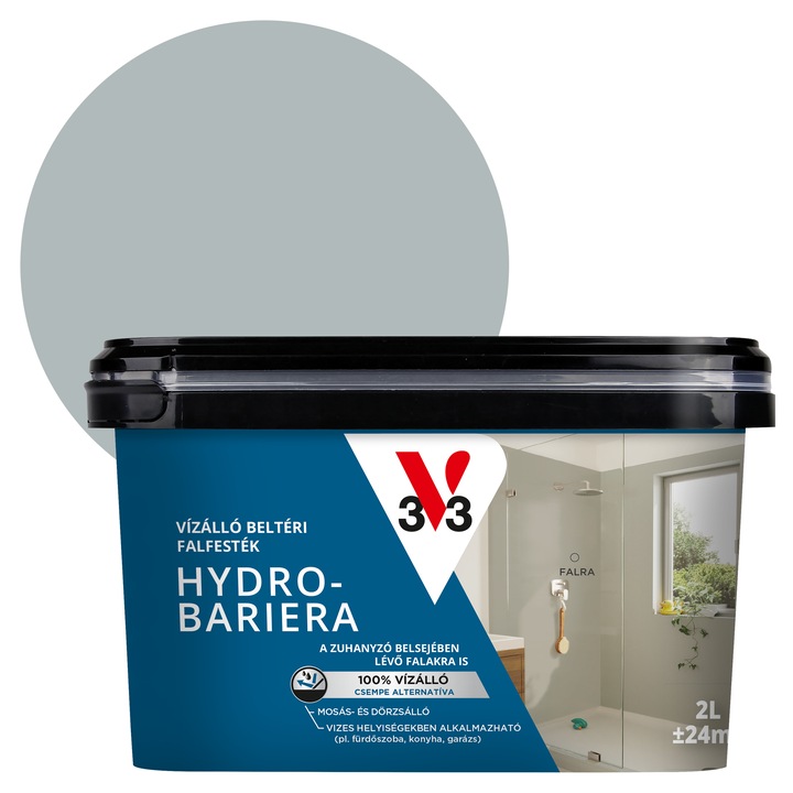 V33 Hydro-Bariera vízálló beltéri falfesték 2L, Sarkvidéki köd