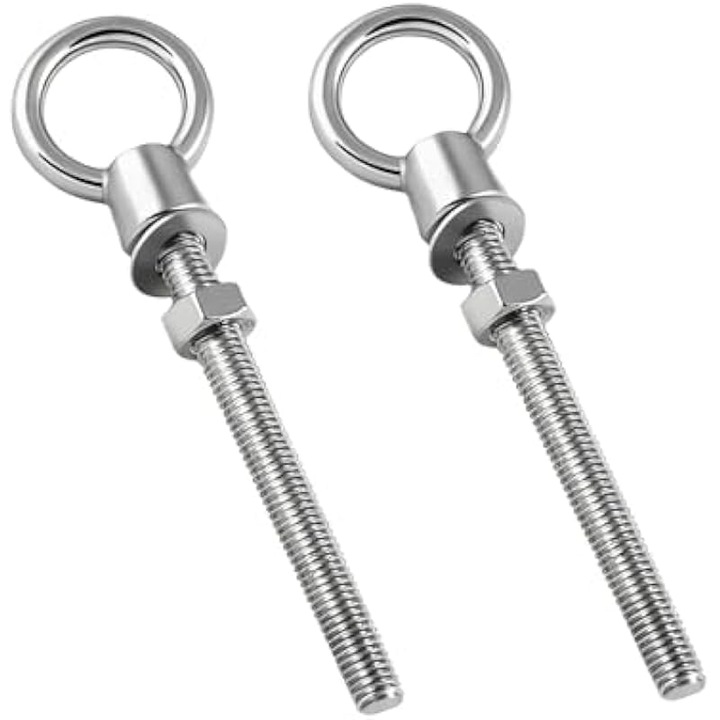2 db hosszú szemes csavar készlet, 304 rozsdamentes acél, nagy teherbírású, M6x60mm
