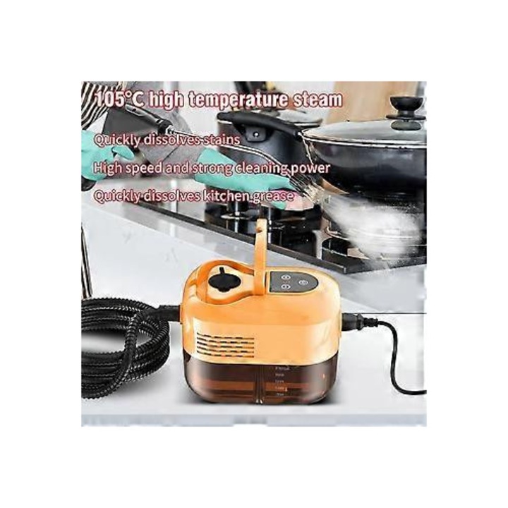 Портативен уред за почистване с пара 2500W черен 18.5x15x14cm