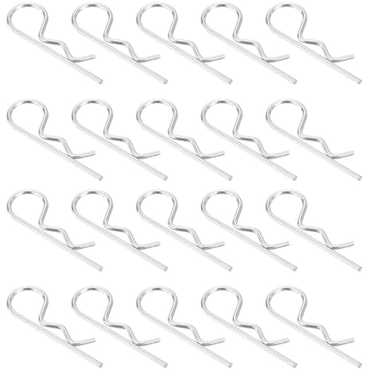20 db R-bilincs készlet, rozsdamentes acél, 70x20mm, ezüst