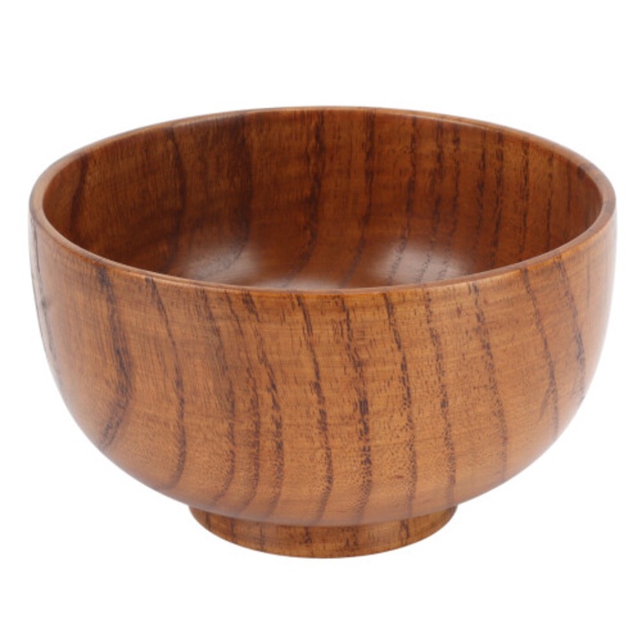 Kerek fa tál, japán design, 135g, natúr, 15x7cm