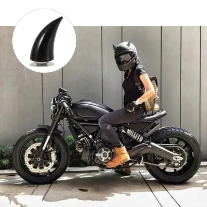 Coarne demon motocicleta ornament universal cauciuc 9.4x3.8x3.8cm
