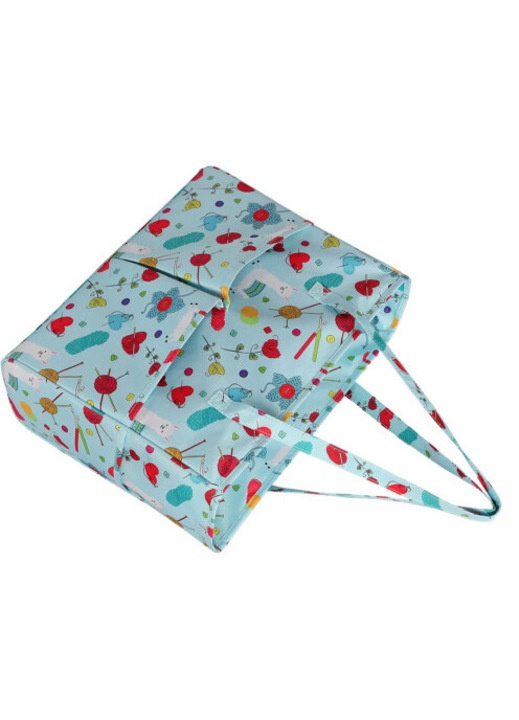 Geanta crosetat, capacitate mare, albastru, 35.6x14x30cm