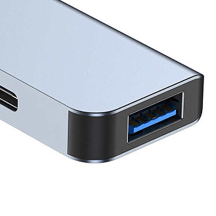 USB C хъб 7 порта алуминий 5W зареждане