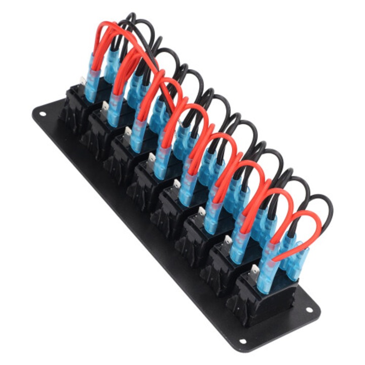 Autó kapcsolópanel 8 csatornás multifunkcionális vízálló 12V LED