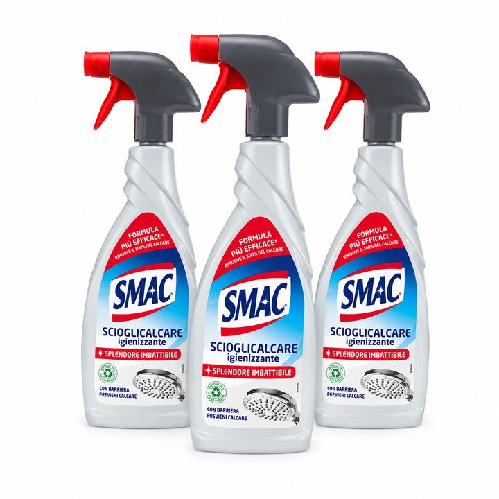 Set 3 x SMAC Scioglicalcare Igienizzante, spray anticalcar, 650 ml, pentru baie si bucatarie