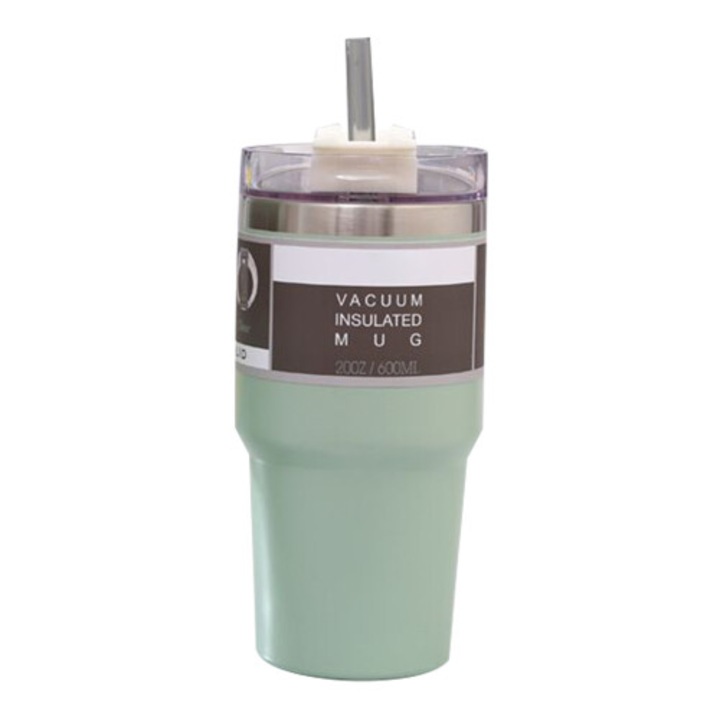 Rozsdamentes acél termosz pohár, 20oz/600ml és 30oz/890ml, többszínű, szigetelt, összecsukható szívószállal