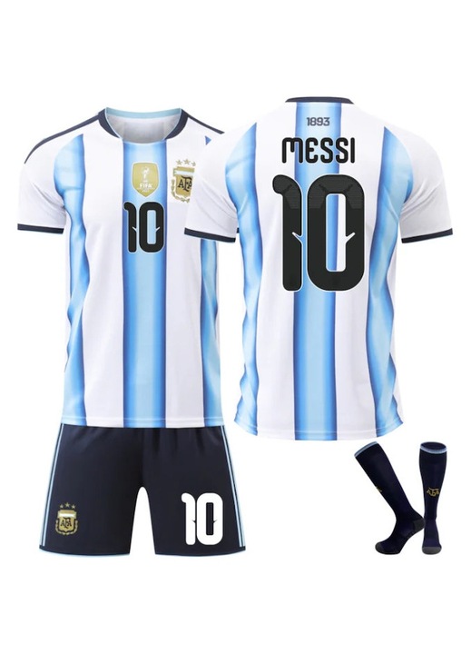 Tricou de fotbal, 2026 Cupa Mondiala, set de sorturi Messi, albastru, barbati, echipament de antrenament