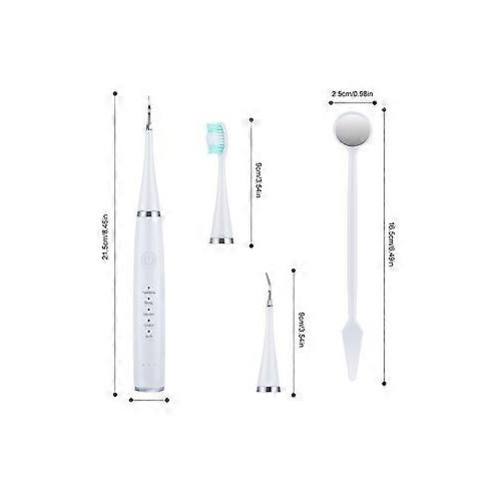 Periuta de dinti electrica, alb verde negru, 400mAh, IPX6, 3.7V, 22000 vibratii/min