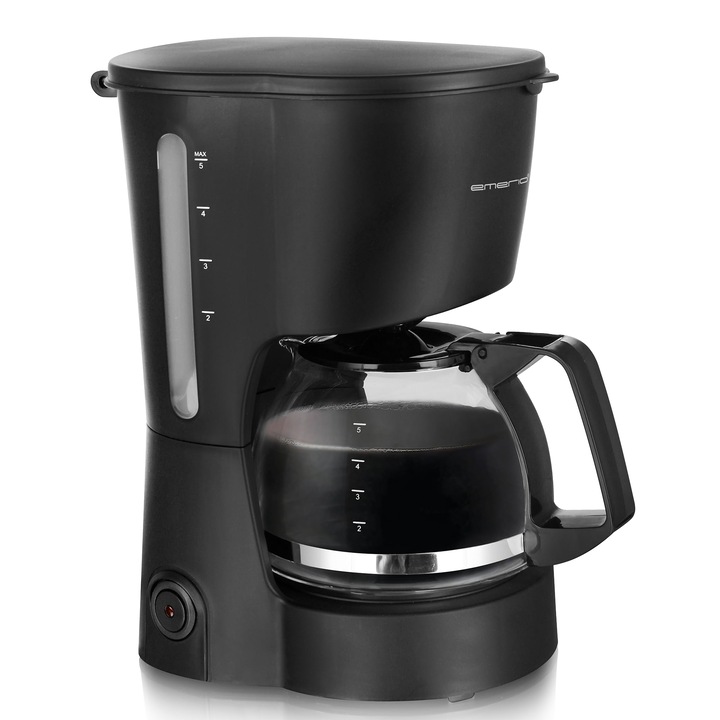 EMERIO mini szűrős kávéfőző, 0,6 L üvegkanna akár 5 csésze friss kávéhoz, kivehető állandó szűrő, Csepegésgátló funkció, 40 perc. Automatikus kikapcsolás, 600 watt, CME-116801