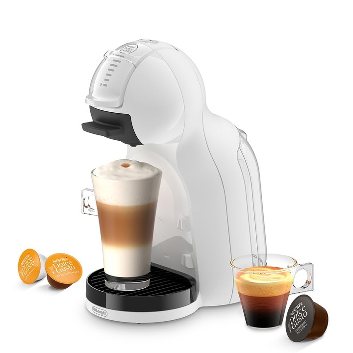 Aparat de cafea De'Longhi Nescafe Dolce Gusto Mini Me 2 pentru capsule compacte, oprire automata, bauturi calde si reci, presiune 15 bar, alb (EDG335.W)