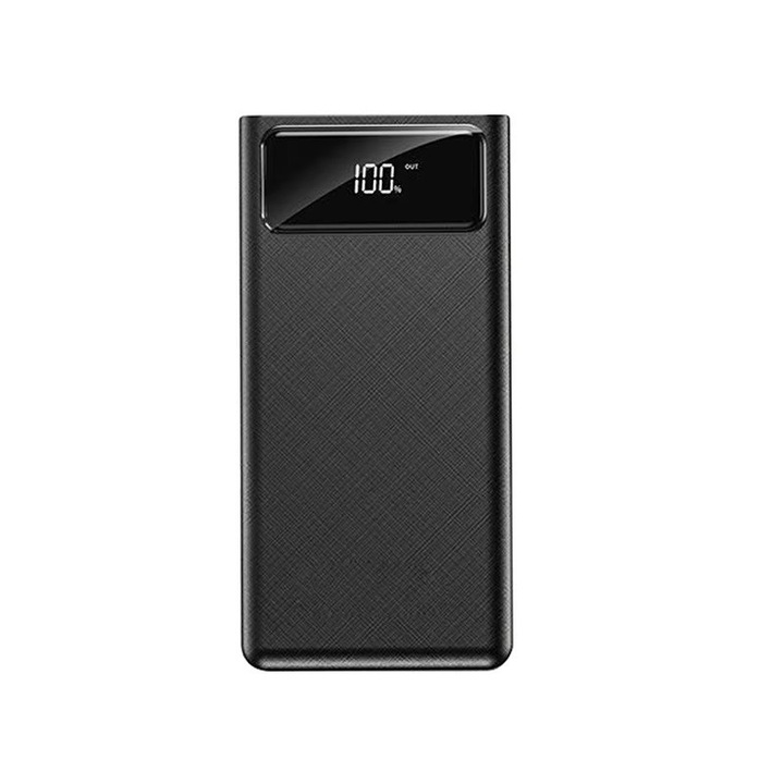 Baterie externa 50000mAh Fast Charge cu 4 x USB de iesire, 2x USB-C, Micro USB pentru intrare culoare Neagra