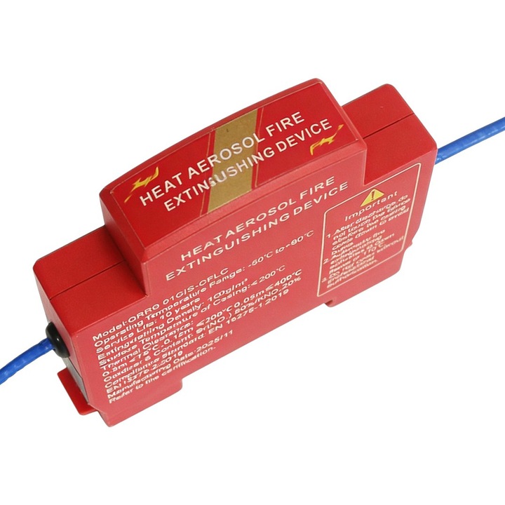 Elektromos elosztószekrény biztonsági rendszer 10g aeroszollal, DIN sínre szerelhető elektromos áramkörök védelmére