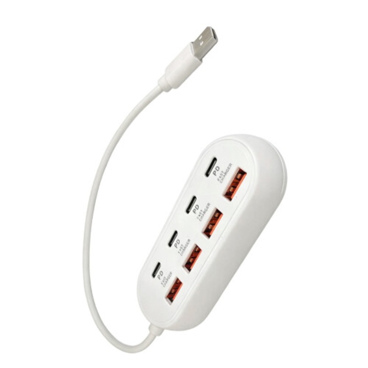 USB C хъб 8 порта, 30см, черен