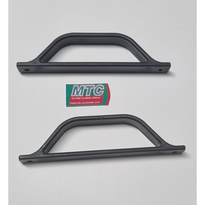 Set 2 Manere Aplicate Tip D Gri Antracit din PVC pentru Plasa Usa si Usa Balcon - MTC