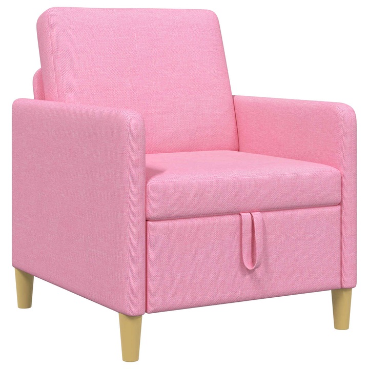 Sofa cu Spatiu de Depozitare vidaXL, Roz 72 x 78 x 87 cm Poliester