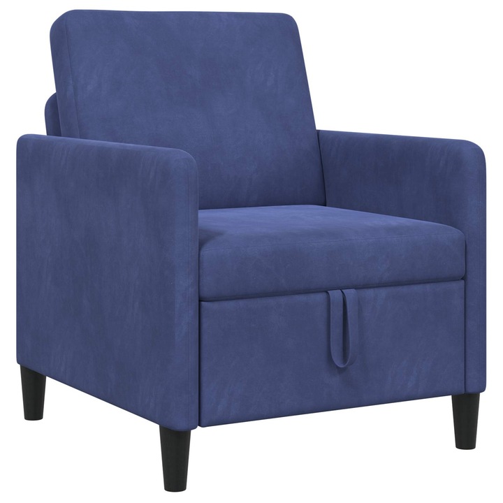 Sofa cu Spatiu de Depozitare vidaXL, Albastru Politie 72 x 78 x 87 cm