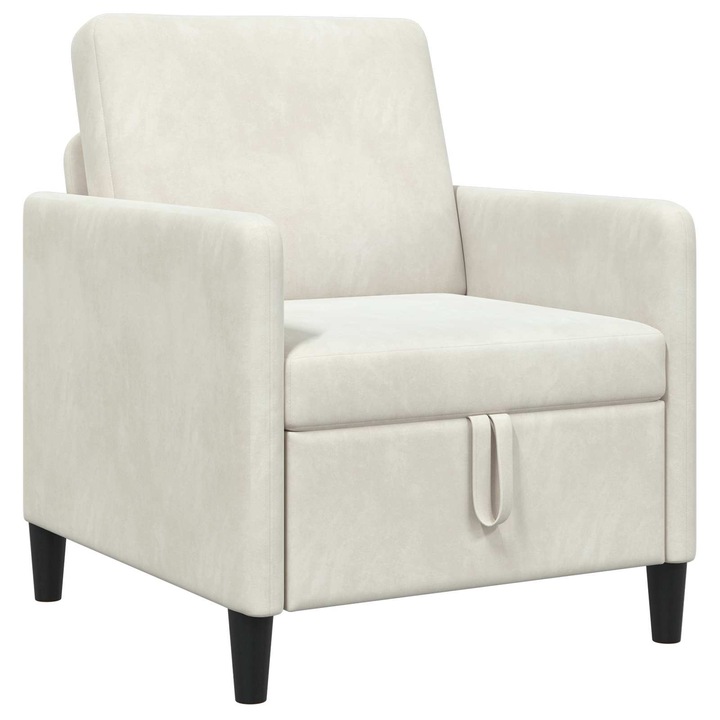 Sofa cu Spatiu de Depozitare vidaXL, Crem 72 x 78 x 87 cm Poliester