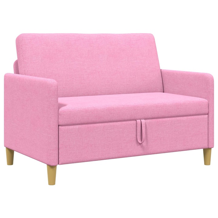 Sofa cu Spatiu de Depozitare vidaXL, Roz 122 x 78 x 87 cm Poliester