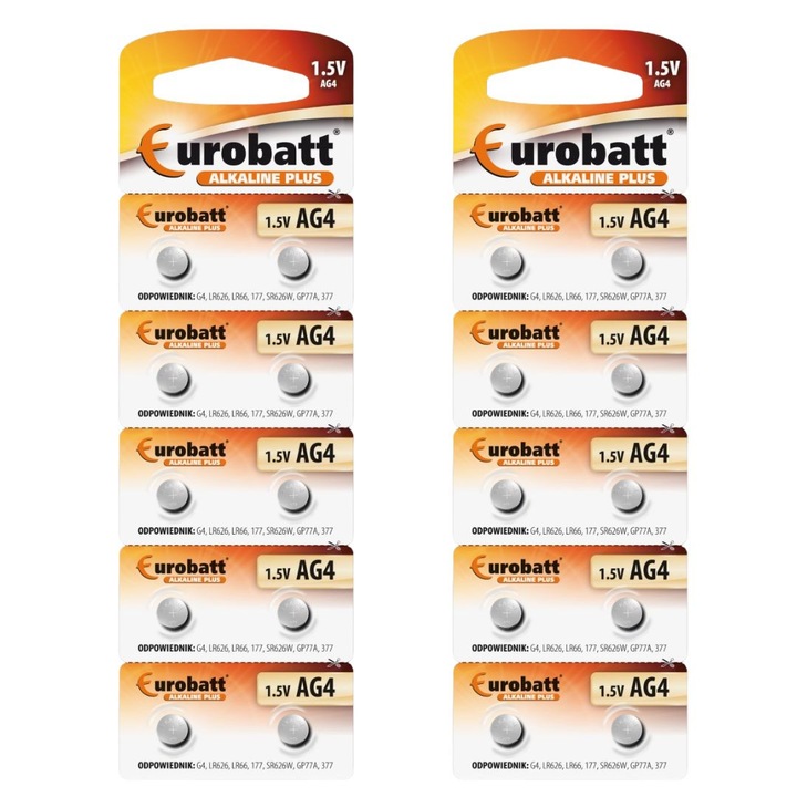 Pachet 20 baterii tip AG4 LR626 1.5V, alimentare pentru calculatoare, telecomenzi si accesorii electronice