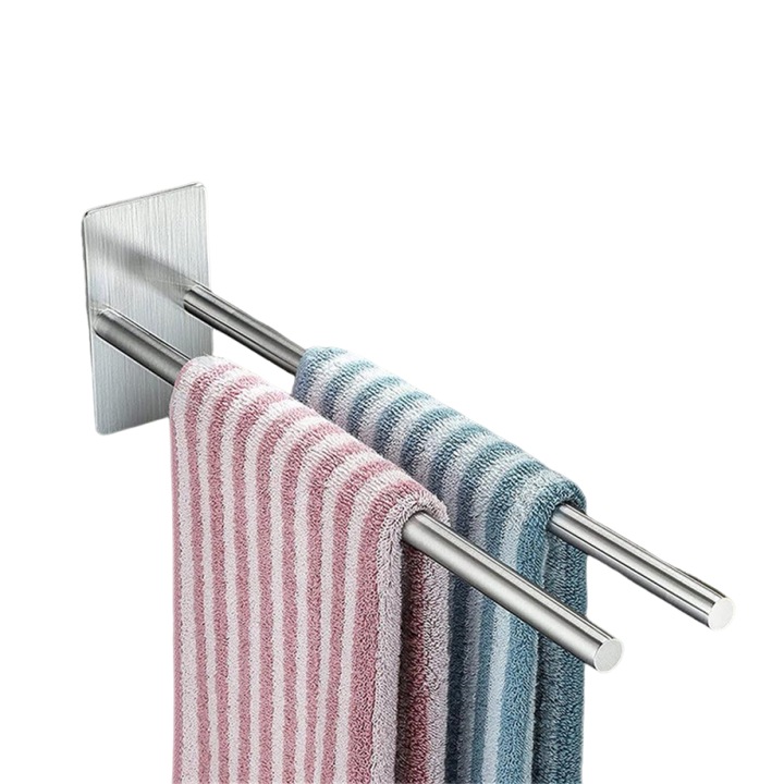 Bedee dupla karos törölközőtartó, 304 rozsdamentes acél, 40 cm, karcálló, korrózióálló és tartós, fürdőszobákba, WC-kbe, konyhákba, erkélyekre vagy szállodákba
