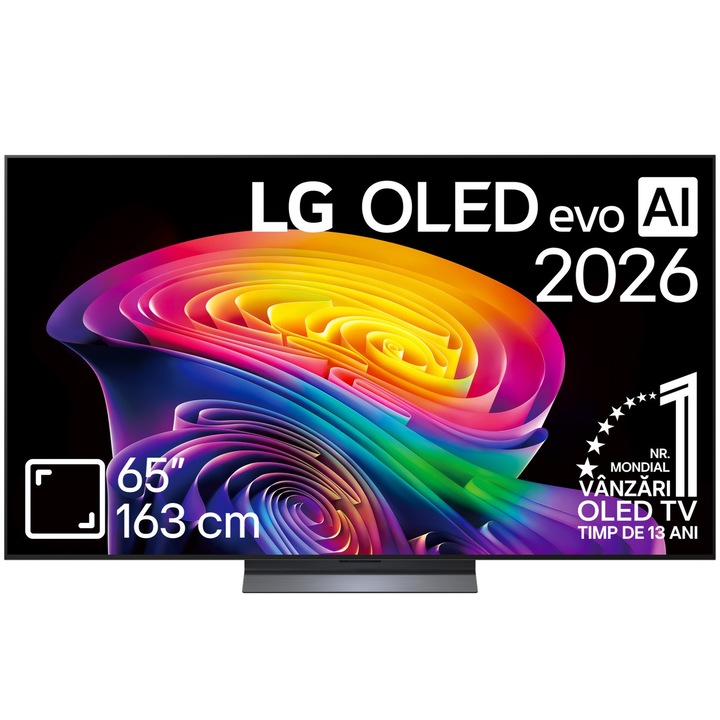 Televizor LG OLED Evo 65C6ELB, 164 cm, Smart, 4k Ultra HD, 165 Hz, Clasa E (Model 2026)