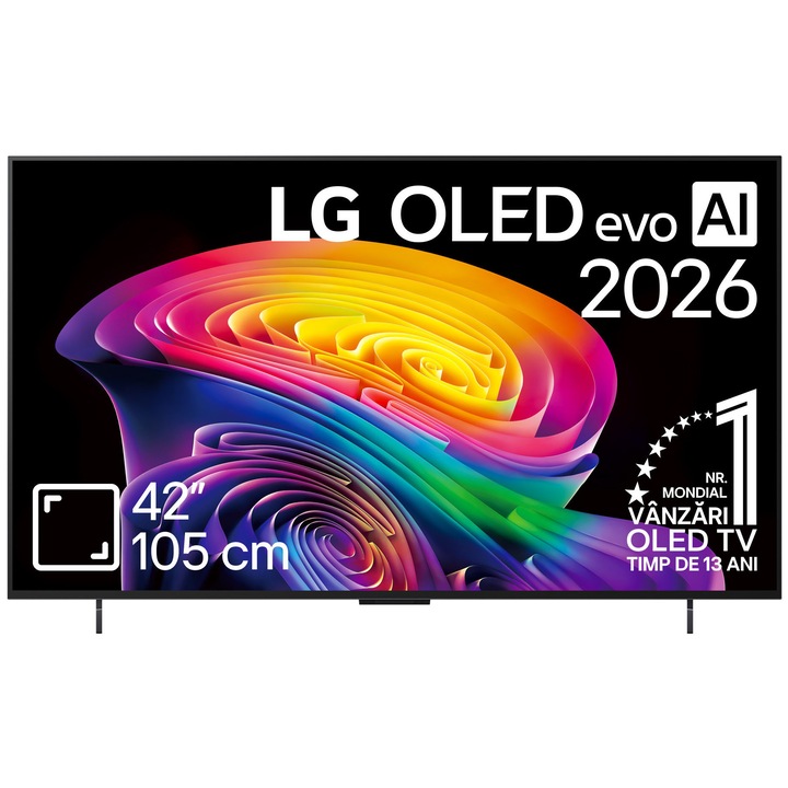 Televizor LG OLED Evo 42C6ELB, 105 cm, Smart, 4k Ultra HD, 165 Hz, Clasa E (Model 2026)